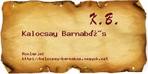 Kalocsay Barnabás névjegykártya