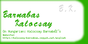 barnabas kalocsay business card